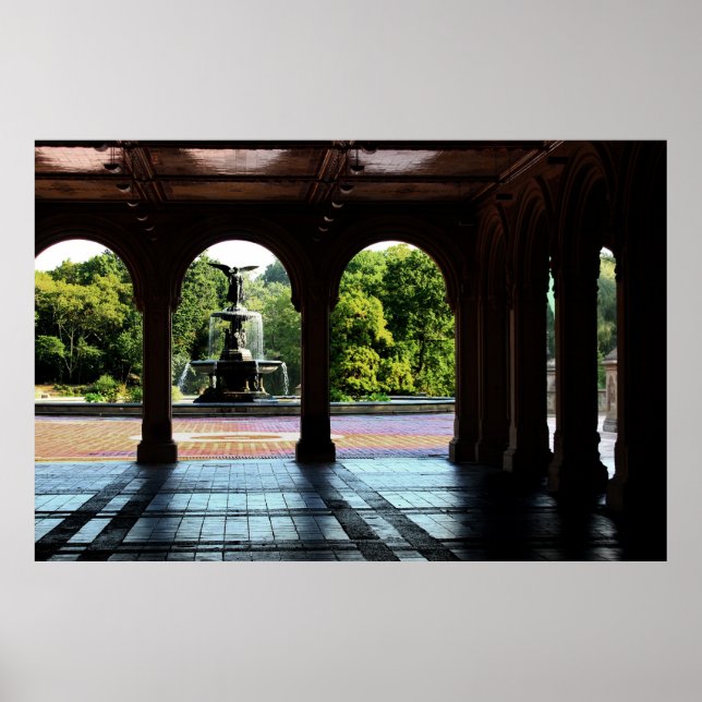 Bethesda Terrace in New York Central Park Foto Poster (Vorne)