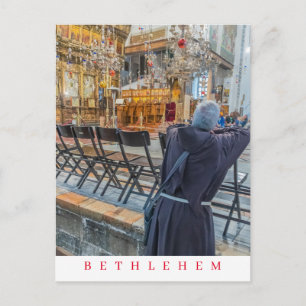 Bethlehem Church of the Nativity Mönch Postcard Postkarte