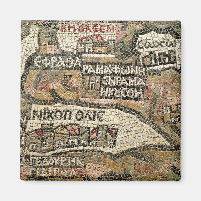 Bethlehem, Detail auf einer Karte von Jericho Magnet (Vorne)