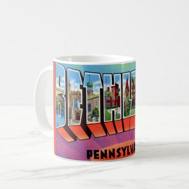 Bethlehem PA Postkarte Kaffeetasse (Vorderseite Links)