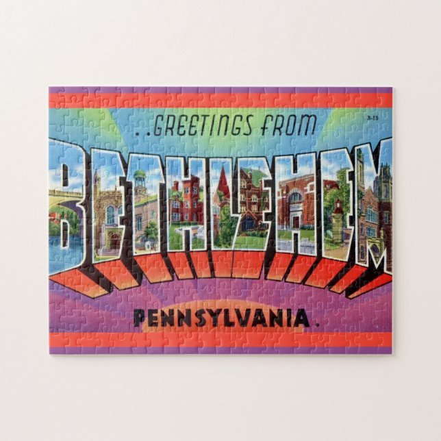 Bethlehem PA Postkarte Puzzle (Horizontal)