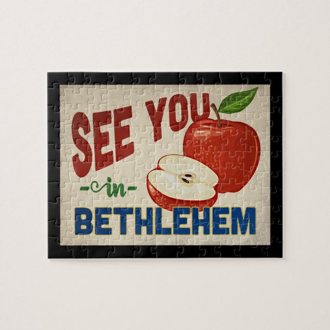 Bethlehem Pennsylvania Apple - Vintage Travel Puzzle (Horizontal)