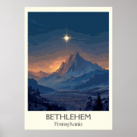 Bethlehem Pennsylvania Vintage Bergstadt Kunst, Di