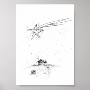 Bethlehem Star and Three Kings - Krippe Poster