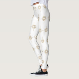 BETHLEHEM STAR Weihnachtskrippen Muster Weiß Leggings