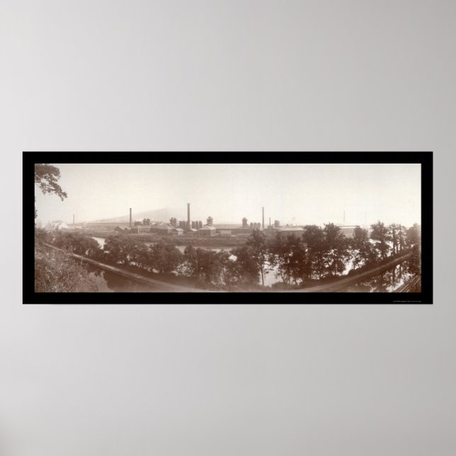 Bethlehem Steel Works Foto 1896 Poster (Vorne)
