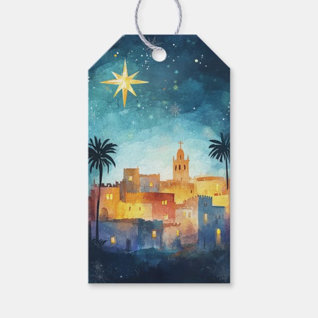 Bethlehem Under Christmas Star Geschenkanhänger (Vorderseite)