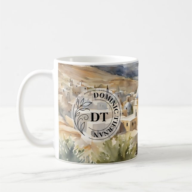 Bethlehem Watercolor Tasse - Zeitloses Heiliges La (Links)
