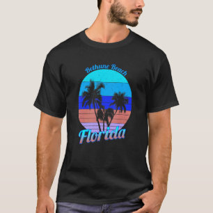 Bethune Beach Florida Retro Tropical Palmen Va T-Shirt