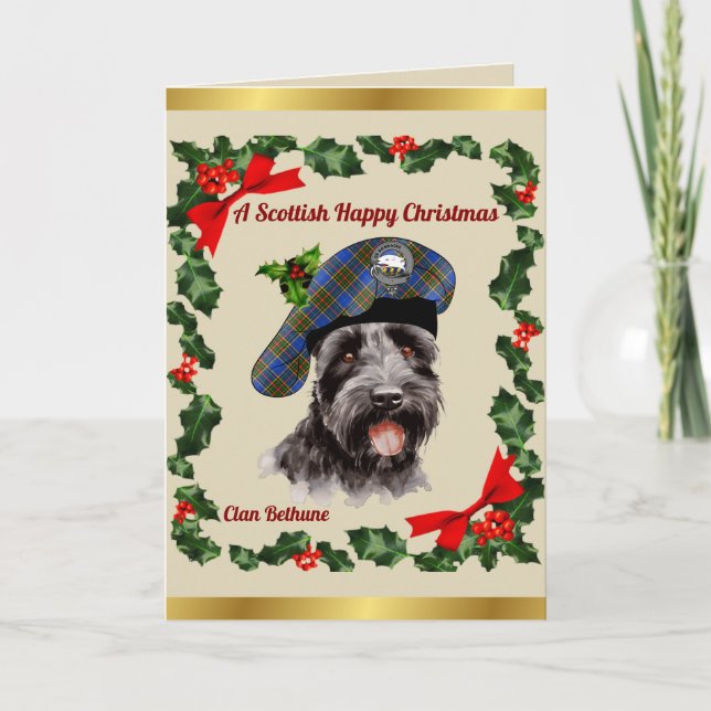 Bethune Scottie Dog Personalisiert Xmas Karte (Vorderseite)
