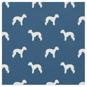 Betlington Terrier Hund Marine blaue Silhouette Stoff