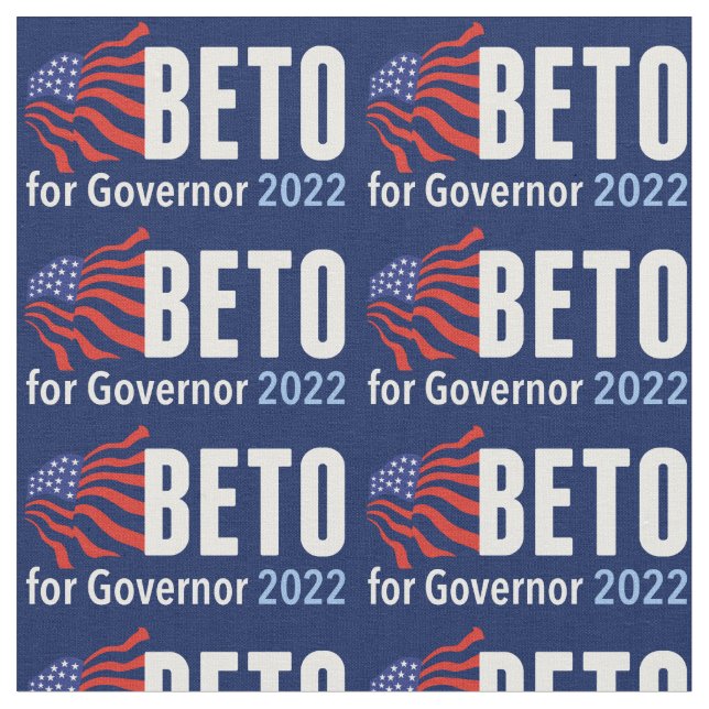 Beto for Governor 2022 Texas Election Blue Flag Stoff (Nahaufnahme)