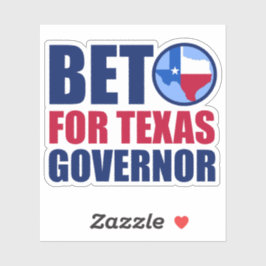 Beto for Texas Governor 2022 Wahl Politisch Aufkleber