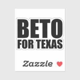 Beto For Texas Schwarze moderne Typografie Aufkleber