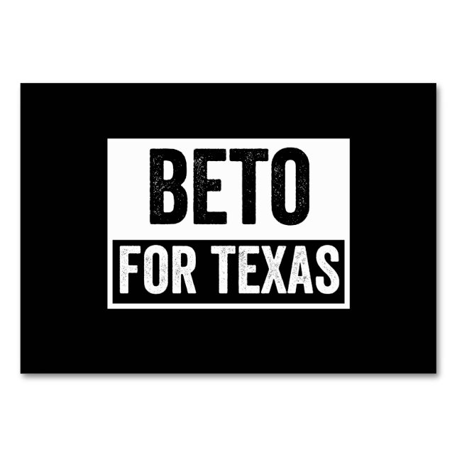 Beto FOR TEXAS Tischnummer (Vorderseite)