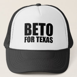 Beto For Texas white and black modern Typography Truckerkappe