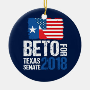Beto O'Rourke für die Wahl des texanischen Senats  Keramik Ornament