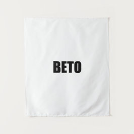 Beto O'Rourke moderne Typografie in Schwarzweiß Wandteppich