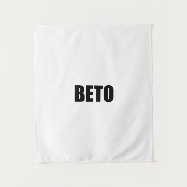 Beto O'Rourke moderne Typografie in Schwarzweiß Wandteppich (Vorderseite)