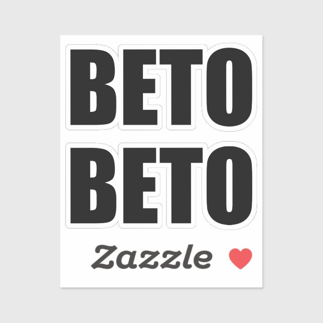 Beto O'Rourke schwarze moderne Typografie zwei Aufkleber (Blatt)