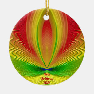 BETO ~ Personalisiert Rot-Grün-Weihnachten Keramik Ornament