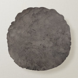 Beton, Grauleder Rundes Kissen