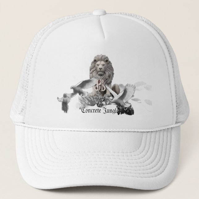Beton Jungle White Trucker Hat Truckerkappe (Vorderseite)