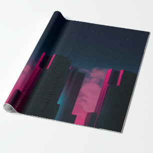BETONBAUTEN IN DER NÄHE VON WEISSEN WOLKEN GESCHENKPAPIER