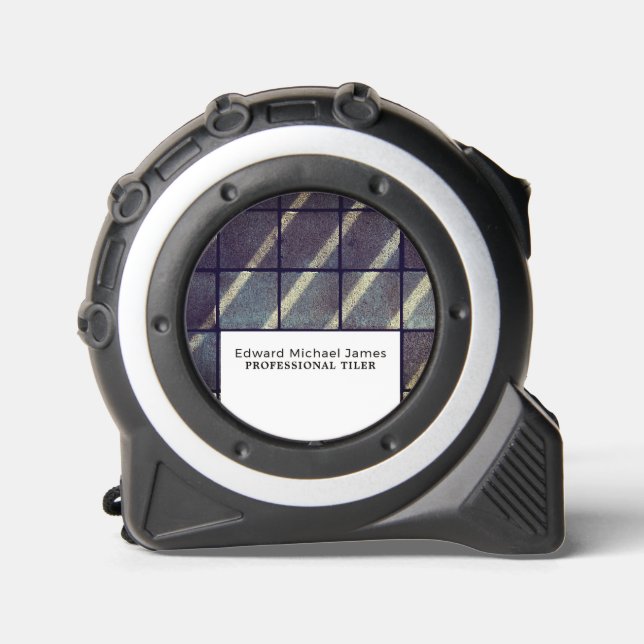 Betonfliesen, Fußboden, Fliesenleger Maßband (Vorderseite)