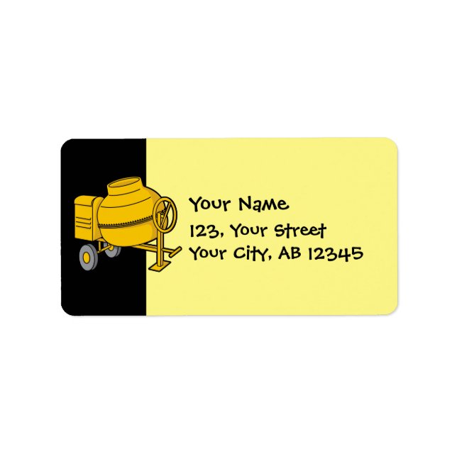 Betonmischer Adressaufkleber (Vorne)