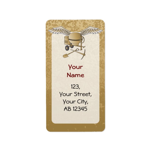 Betonmischer beige adressaufkleber (Vorne)