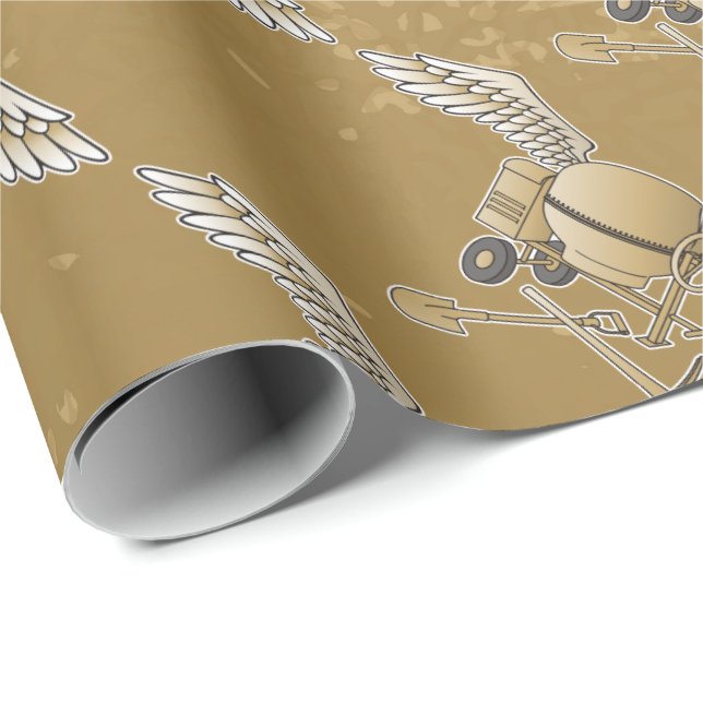Betonmischer beige geschenkpapier (Rolleneckpunkt)