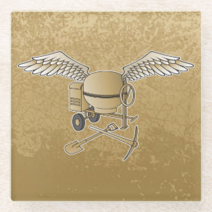 Betonmischer beige glasuntersetzer