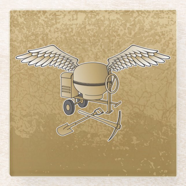 Betonmischer beige glasuntersetzer (Vorderseite)