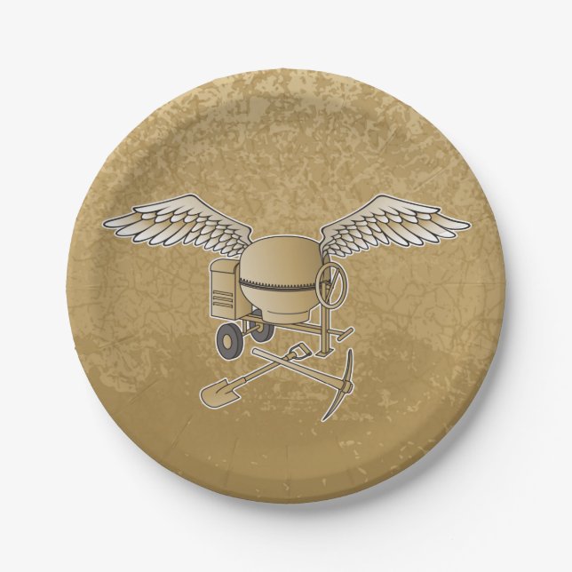 Betonmischer beige pappteller (Vorderseite)