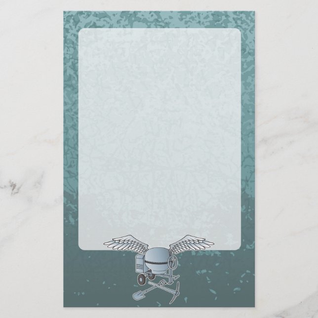 Betonmischer blau-grau briefpapier (Vorderseite)