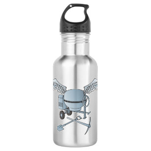 Betonmischer blau-grau edelstahlflasche