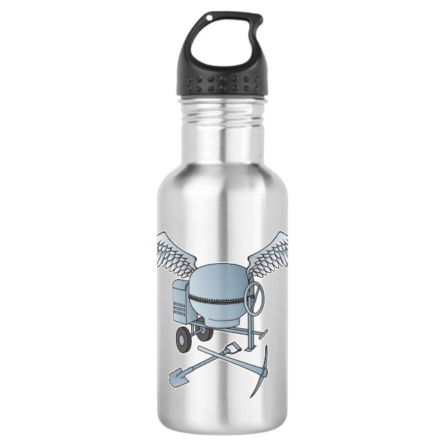 Betonmischer blau-grau edelstahlflasche (Vorderseite)