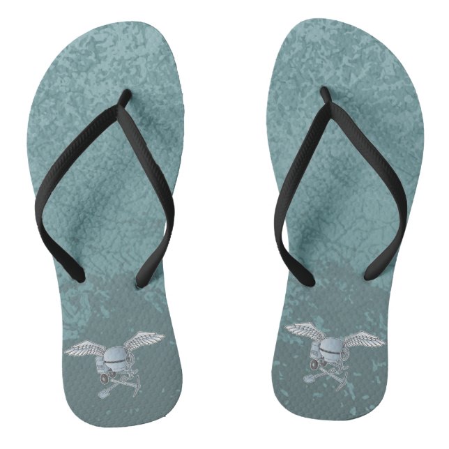 Betonmischer blau-grau flip flops (Fußbett)