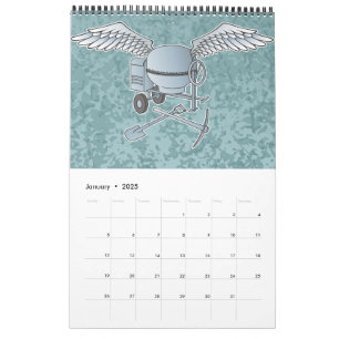 Betonmischer blau-grau kalender