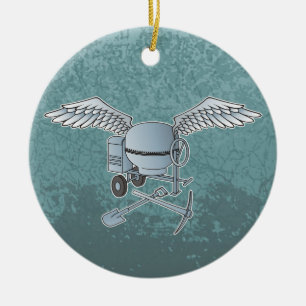 Betonmischer blau-grau keramik ornament
