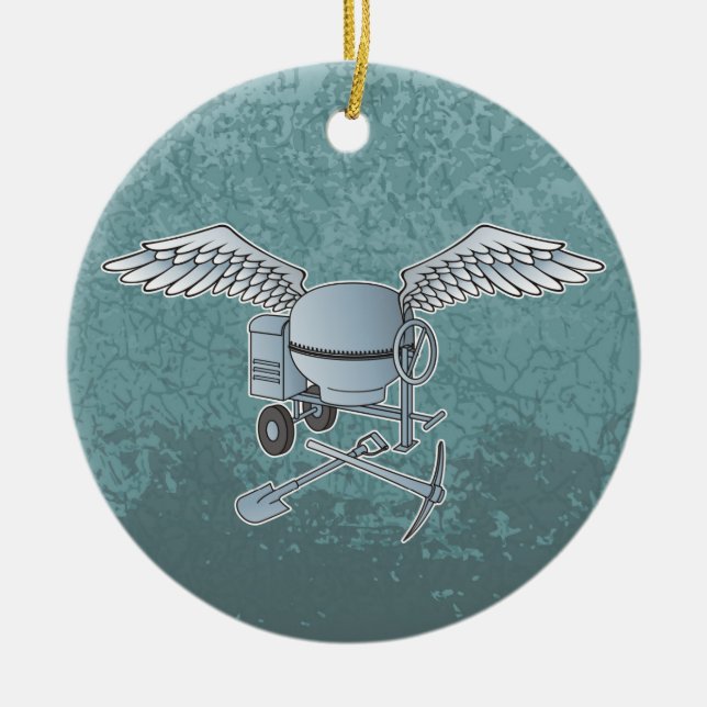 Betonmischer blau-grau keramik ornament (Vorne)