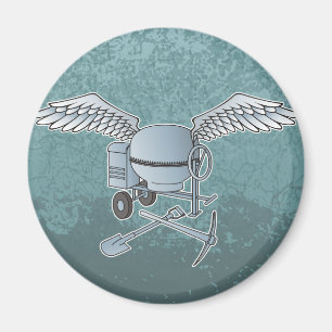 Betonmischer blau-grau magnet