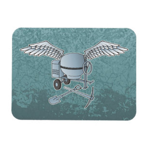 Betonmischer blau-grau magnet
