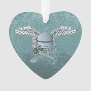 Betonmischer blau-grau ornament