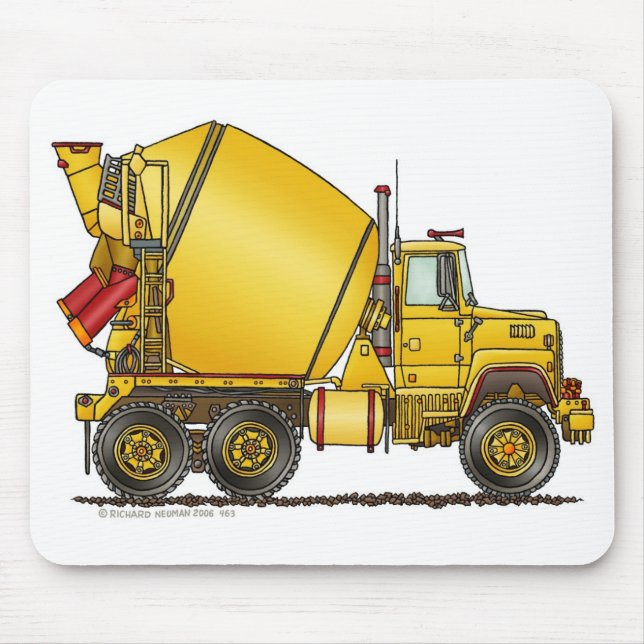 Betonmischer-LKW-Mausunterlage Mousepad (Vorne)