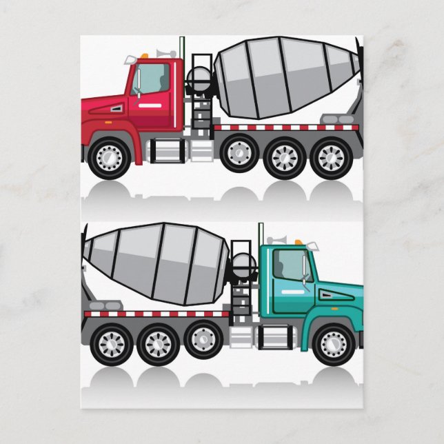 Betonmischer Truck Postkarte (Vorderseite)