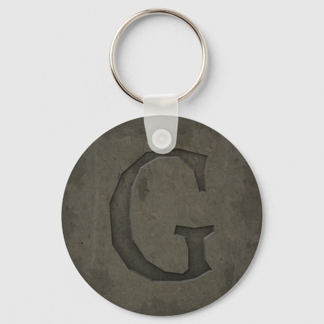 Betonmonogramm Buchstabe G Schlüsselanhänger (Vorderseite)