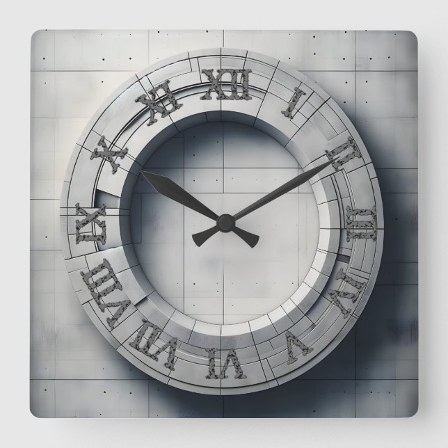 Betonring  quadratische wanduhr (Vorderseite)
