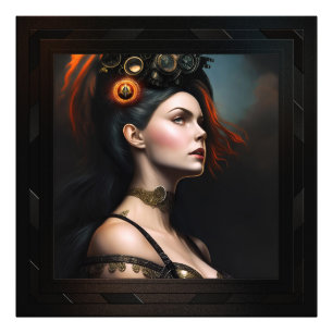 Betrachter des Sturms Steampunk Beauty von Xzendor Fotodruck